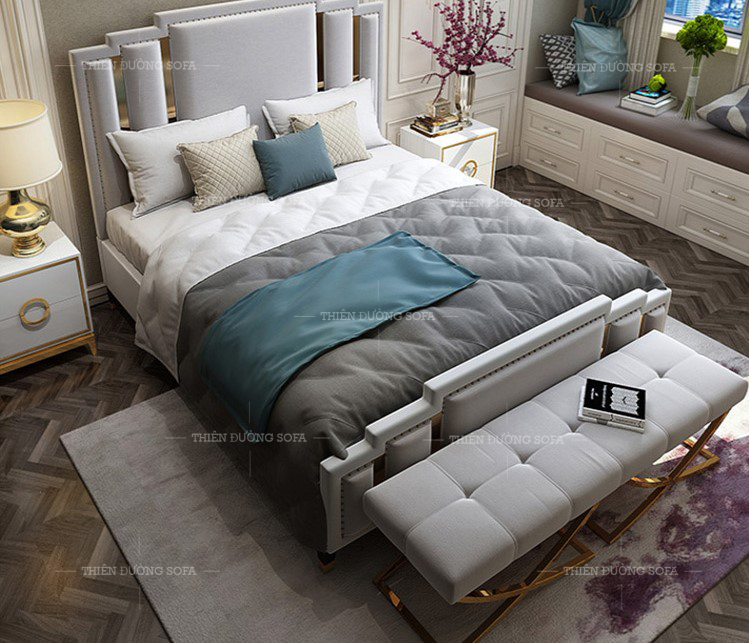 Giường ngủ sofa inox cao cấp GNI-07